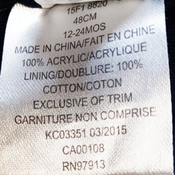 Brand Unknown Knit Navy Blue Lined Baby Hat Size US 18-24M - Picture 5 of 6